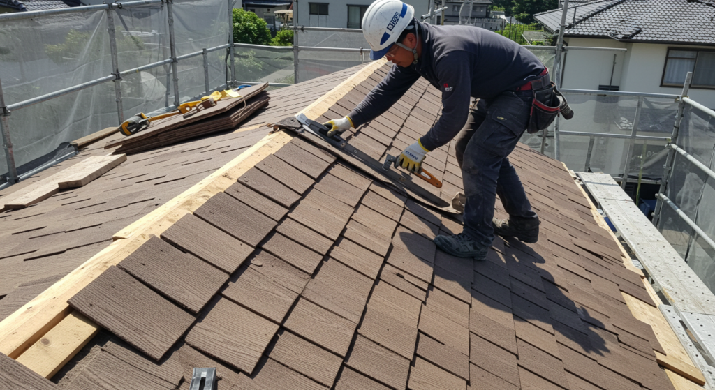 A photo of someone doing a Wood Composite Roof Renovation